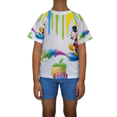 Mickey Mouse, Apple Iphone, Disney, Logo Kids  Short Sleeve Swimwear by nateshop