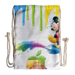 Mickey Mouse, Apple Iphone, Disney, Logo Drawstring Bag (large) by nateshop