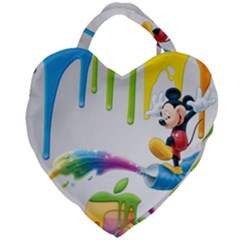 Mickey Mouse, Apple Iphone, Disney, Logo Giant Heart Shaped Tote by nateshop
