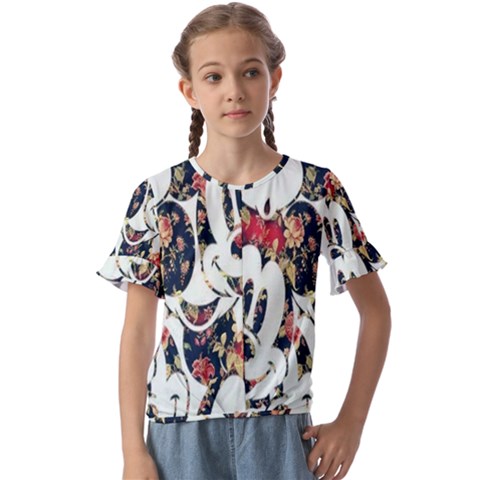 Mickey Mouse, Cartoon, Cartoon Character Kids  Cuff Sleeve Scrunch Bottom T-shirt by nateshop