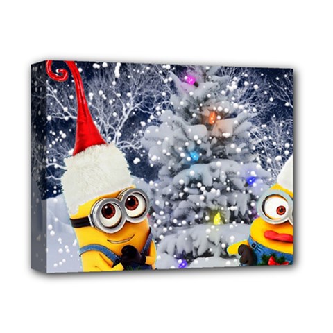 Minions Christmas, Merry Christmas, Minion Christmas Deluxe Canvas 14  X 11  (stretched) by nateshop