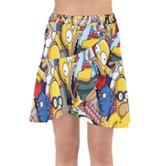 The Simpsons, Cartoon, Crazy, Dope Wrap Front Skirt by nateshop