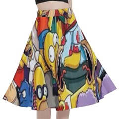 The Simpsons, Cartoon, Crazy, Dope A-line Full Circle Midi Skirt With Pocket by nateshop