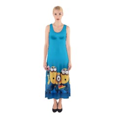 Minions, Blue, Cartoon, Cute, Friends Sleeveless Maxi Dress by nateshop