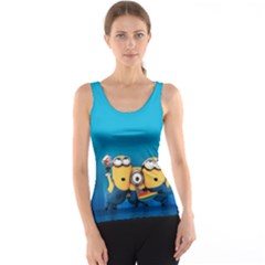 Minions, Blue, Cartoon, Cute, Friends Women s Basic Tank Top by nateshop