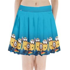 Minions, Blue, Cartoon, Cute, Friends Pleated Mini Skirt by nateshop