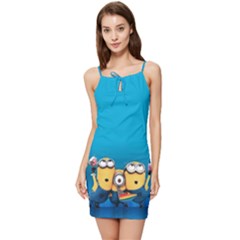 Minions, Blue, Cartoon, Cute, Friends Summer Tie Front Dress by nateshop