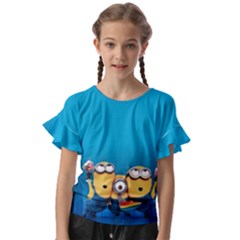 Minions, Blue, Cartoon, Cute, Friends Kids  Cut Out Flutter Sleeves by nateshop