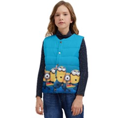 Minions, Blue, Cartoon, Cute, Friends Kid s Button Up Puffer Vest	 by nateshop