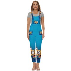 Minions, Blue, Cartoon, Cute, Friends Women s Pinafore Overalls Jumpsuit by nateshop