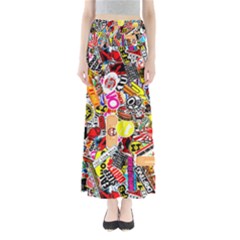 Sticker Bomb, Art, Cartoon, Dope Full Length Maxi Skirt by nateshop