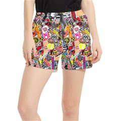 Sticker Bomb, Art, Cartoon, Dope Women s Runner Shorts by nateshop