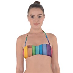 Rainbow Tie Back Bikini Top by zappwaits
