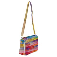 Rainbow Wood Shoulder Bag With Back Zipper by zappwaits