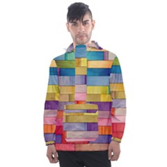 Rainbow Wood Men s Front Pocket Pullover Windbreaker by zappwaits