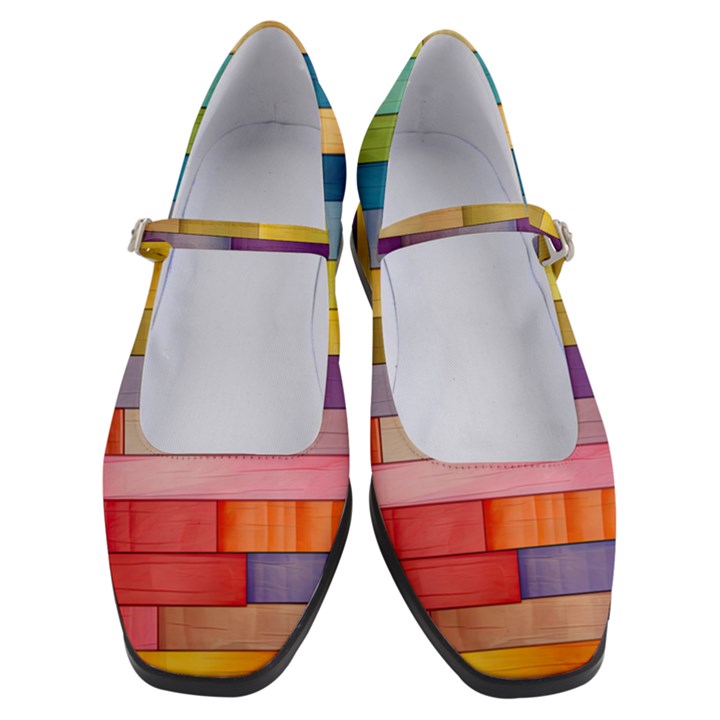 Rainbow Wood Women s Mary Jane Shoes