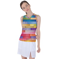 Rainbow Wood Women s Sleeveless Sports Top by zappwaits