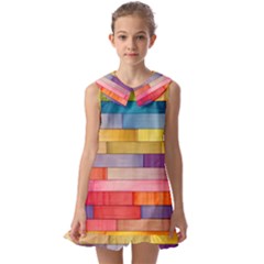 Rainbow Wood Kids  Pilgrim Collar Ruffle Hem Dress by zappwaits