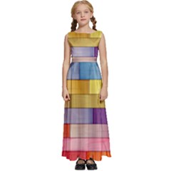 Rainbow Wood Kids  Satin Sleeveless Maxi Dress