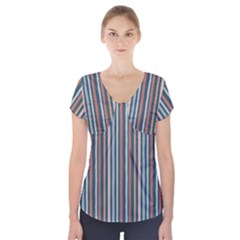 Stripes Short Sleeve Front Detail Top by zappwaits