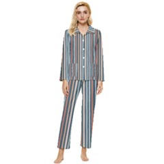 Stripes Womens  Long Sleeve Velvet Pocket Pajamas Set by zappwaits