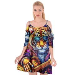 Tiger Rockingstar Cutout Spaghetti Strap Chiffon Dress by Sparkle
