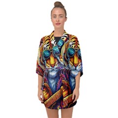 Tiger Rockingstar Half Sleeve Chiffon Kimono