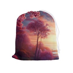 Pink Nature Drawstring Pouch (xl) by Sparkle