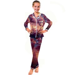 Pink Nature Kids  Satin Long Sleeve Pajamas Set by Sparkle