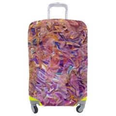 Ochre On Fuchsia Blend Luggage Cover (medium) by kaleidomarblingart