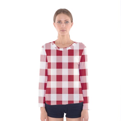 Gingham - 4096x4096px - 300dpi14 Women s Long Sleeve T-shirt by EvgeniaEsenina