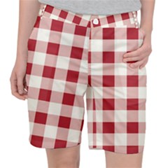 Gingham - 4096x4096px - 300dpi14 Women s Pocket Shorts by EvgeniaEsenina