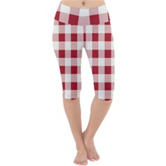 Gingham - 4096x4096px - 300dpi14 Lightweight Velour Cropped Yoga Leggings by EvgeniaEsenina