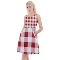 Gingham - 4096x4096px - 300dpi14 Knee Length Skater Dress With Pockets by EvgeniaEsenina