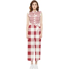 Gingham - 4096x4096px - 300dpi14 Women s Frill Top Chiffon Jumpsuit by EvgeniaEsenina