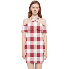 Gingham - 4096x4096px - 300dpi14 Shoulder Frill Bodycon Summer Dress by EvgeniaEsenina