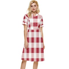 Gingham - 4096x4096px - 300dpi14 Button Top Knee Length Dress by EvgeniaEsenina