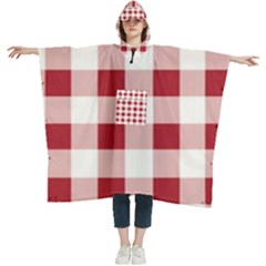 Gingham - 4096x4096px - 300dpi14 Women s Hooded Rain Ponchos by EvgeniaEsenina