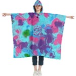 Mermaid Abstract Splatter Women s Hooded Rain Ponchos