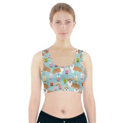 Welsh Corgis Dog Boba Tea Bubble Tea Cute Kawaii Sports Bra With Pocket by Grandong