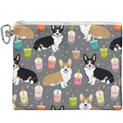 Welsh Corgi Dog Boba Tea Bubble Kawaii Canvas Cosmetic Bag (xxxl) by Grandong