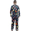 New Year Christmas Winter Pattern Men s Long Sleeve Satin Pajamas Set View2