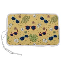 Seamless Pattern Of Sunglasses Tropical Leaves And Flower Pen Storage Case (s) by Grandong