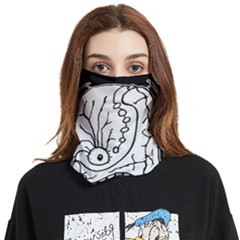 Mutant Monster Head Isolated Drawing Poster Face Covering Bandana (two Sides)