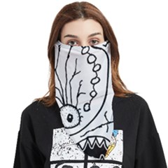 Mutant Monster Head Isolated Drawing Poster Face Covering Bandana (triangle) by dflcprintsclothing