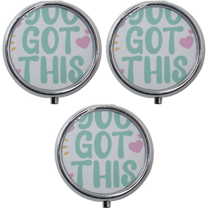 You Got This T- Shirt You Got This A Cute Motivation Qoute To Keep You Going T- Shirt Yoga Reflexion Pose T- Shirtyoga Reflexion Pose T- Shirt Mini Round Pill Box (Pack of 3)