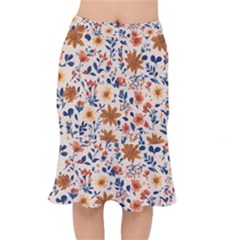 Boho Flowers Seamless Patternn Short Mermaid Skirt by Jack14