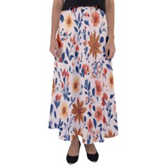 Boho Flowers Seamless Patternn Flared Maxi Skirt
