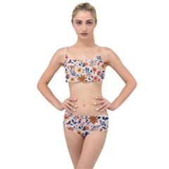 Boho Flowers Seamless Patternn Layered Top Bikini Set by Jack14