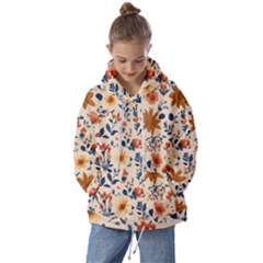 Boho Flowers Seamless Patternn Kids  Oversized Hoodie